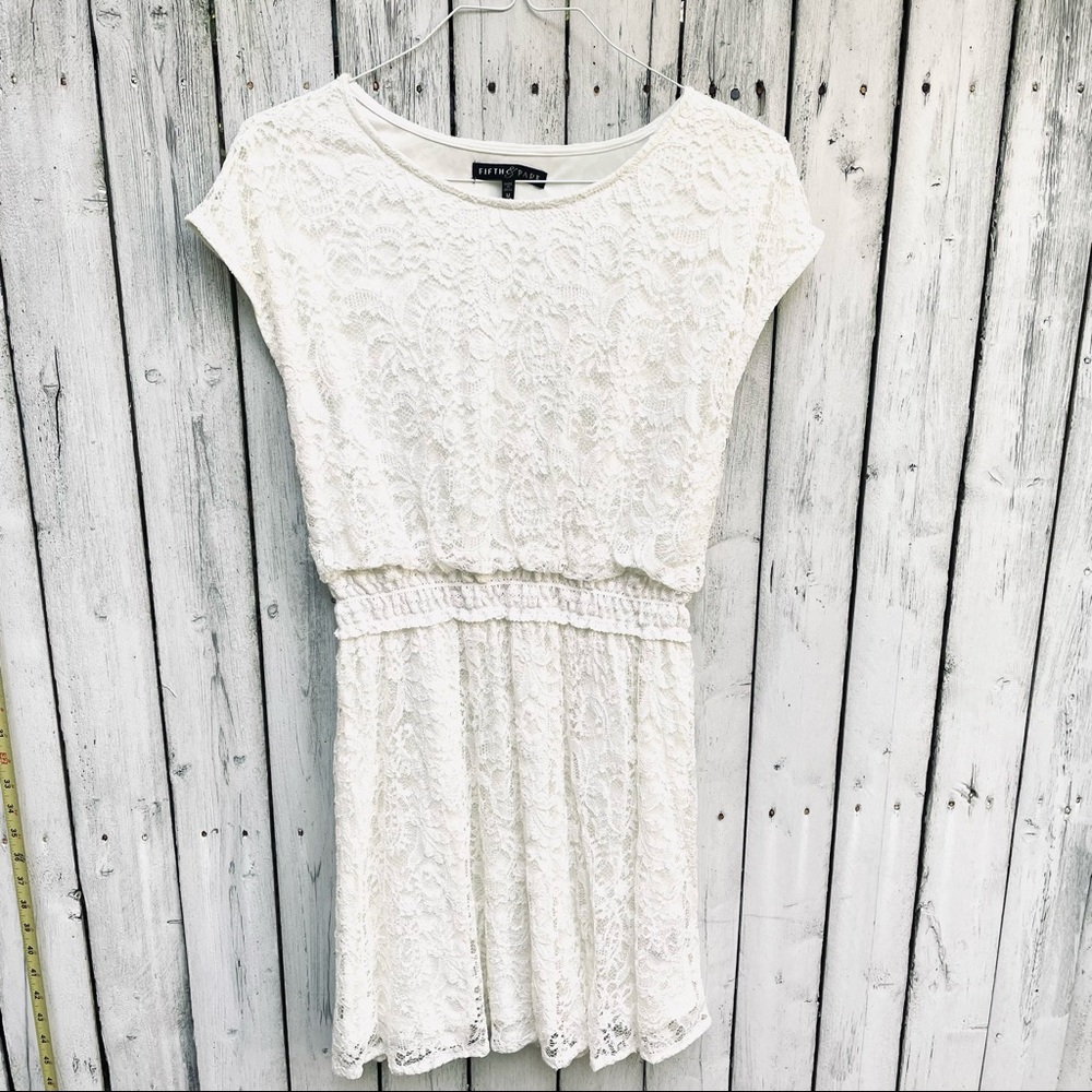 Fifth & Park white lace Dress M